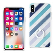 Iphone X Stripe Pattern Tpu Case With Rotating Ring Stand Holder