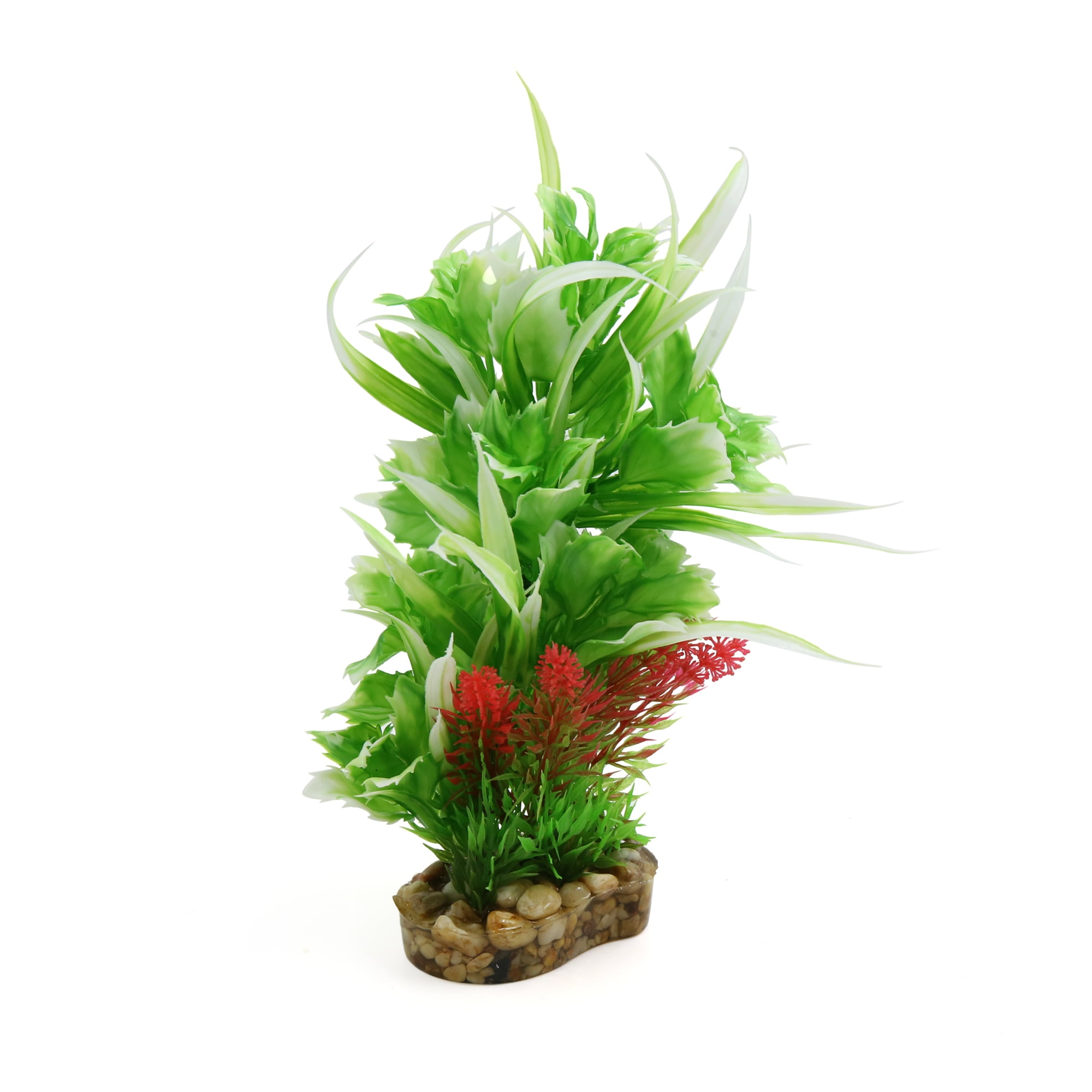 White Green Plastic Plant Aquarium Fish Tank Terrarium Reptiles Habitat