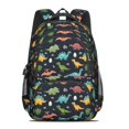 thumbnail image 2 of Dinosaur and Bone Black Pattern Cute School Backpack Bag with Padded Back and Adjustable Shoulder Straps 16.9 X 12.6 X 5.9 Inches, 2 of 5