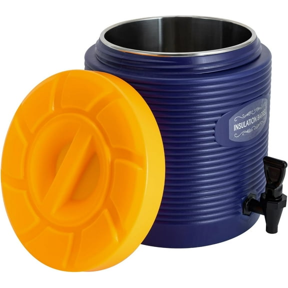 Miumaeov Insulated Beverage Dispenser 6.6 Gallon Drink Dispenser with Spout 24-Hour Portable Stainless Steel Insulated Cooler Jug