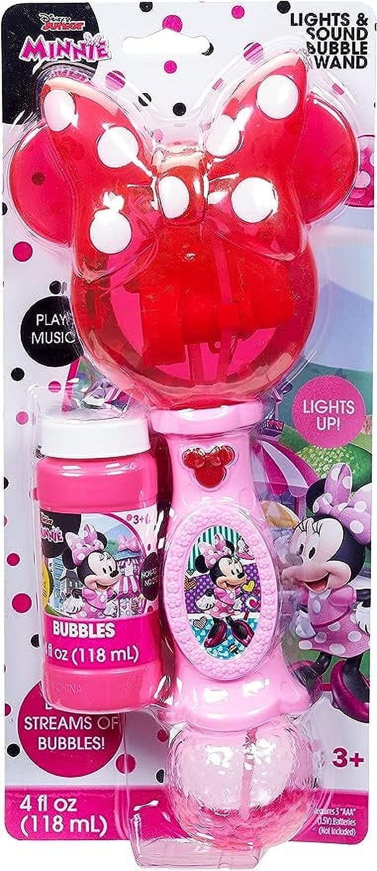 Disney Junior Minnie Mouse Pink Bubble Machine Bubble Blower with 2 oz  Bubbles