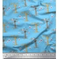thumbnail image 1 of Soimoi Blue Moss Georgette Fabric Eyes & Artistic Tree Printed Craft Fabric by the Yard 42 Inch Wide, 1 of 3