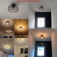 thumbnail image 6 of FRIDEKO HOME Modern Black Semi Flush Mount Ceiling Light Fixture, 11.22" Industrial Metal Cage Ceiling Lights, Chandeliers with E26 Base for Bedroom, Living Room, Kitchen, Hallway  (Without Bulb), 6 of 11
