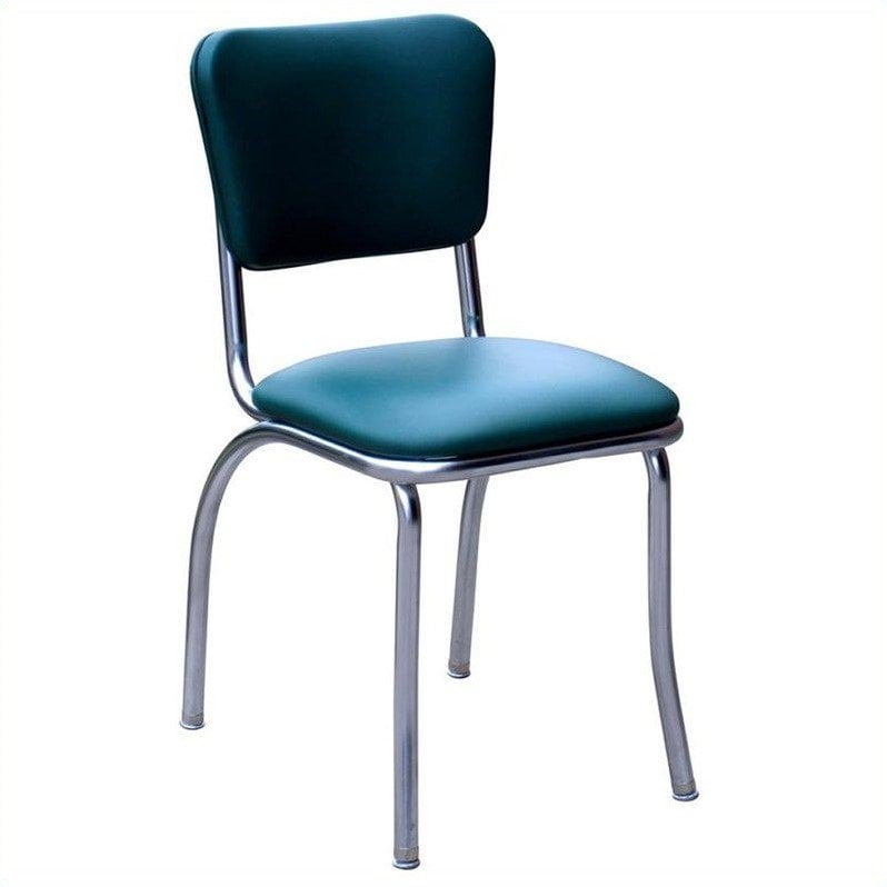 Richardson Seating Retro 1950s Chrome Diner Dining Chair in Green