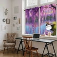 thumbnail image 5 of Spring Flowers Kitchen Curtains 54 Inch Length, Purple Vine Lake Boat Grass Vintage Oil Painting Tiers Curtains for Bathroom Bedroom Cafe, Light Filtering Window Treatment Drapes 2 Panels 42"Wx54"L, 5 of 8