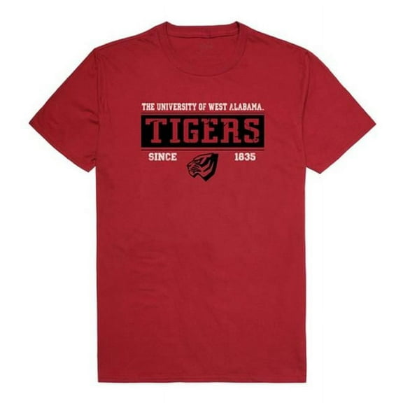 W Republic 507-401-339-05 University of West Alabama Men Established T-Shirt, Cardinal - 2XL
