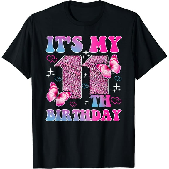 It's My 11th Birthday Girls Butterfly Cute 11 Year Old T-Shirt mens t shirt,black,women,funny,misfits,men,journey