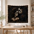 thumbnail image 5 of Gothic Sugar Skull Couple Portrait with Black Lace and Burgundy Roses, Romantic Gothic for Dark Academia Lovers, Wall Art Decor Halloween Gift Tapestry Wall Hanging for Living Room and Bedroom, 5 of 7