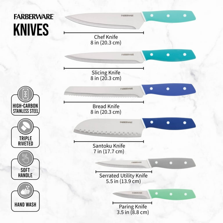 Farberware Classic Set of 4 Paring Knives Stainless Steel Blades
