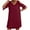 Red, variant on Tagold Fall Winter for Womens Dresses,Fashion Women Casual Sexy V-Neck Solid Summer Lace Short Sleeve Mini Dress Black 8