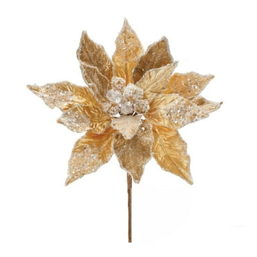 Melrose International LLC Poinsettia Stem (Set of 2) 28"H Polyester