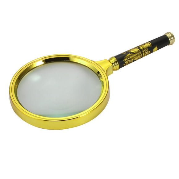 Unique Bargains Carved Vintage Handle 10X Magnifier Magnifying Glass Magnifier Gold Tone