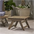 thumbnail image 5 of Grey Acacia Wood Side Table for Outdoor Patio, End Table with Open Slat Design for Living Room, Garden & Porch, 5 of 10