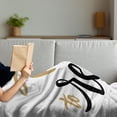 thumbnail image 3 of Saying Soft Flannel Fleece Throw Blanket, Coffee Break Conceptual Time to Relax Hand-drawn Lettering, Cozy Plush for Indoor and Outdoor Use, 60" x 80", Dark Taupe Pale Coffee, by Ambesonne, 3 of 5
