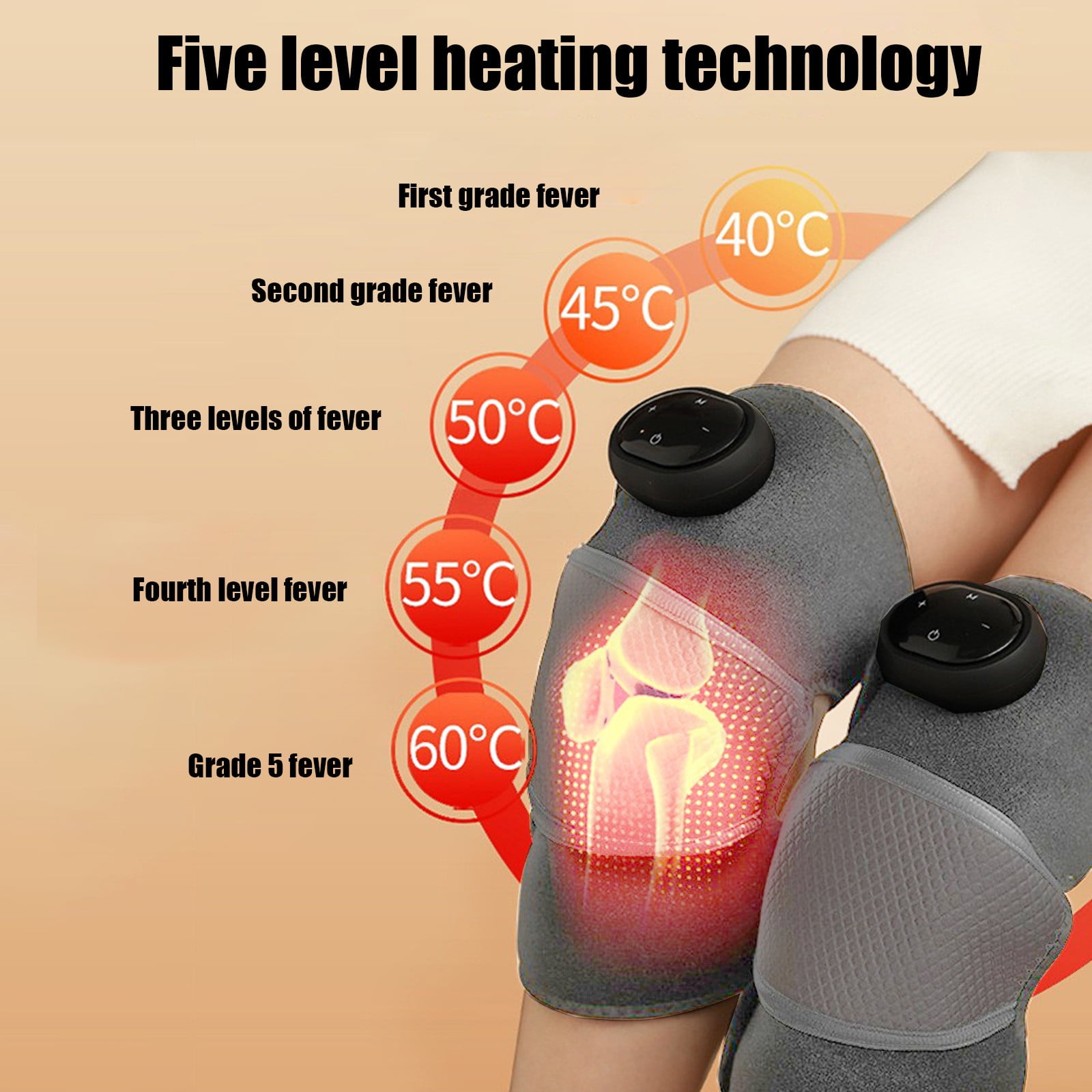 Knee Massager,Usb Knee Heating Pad,Cordless Knee Massager with Heat and Vibration for Knee Shoulder Elbow,Heated Knee Brace for Arthritis,Gifts for Men Women