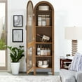 thumbnail image 7 of Arched Storage Display Cabinet with Door, Kitchen Pantry Storage Cabinets, Accent Curio Cabinet Bookcase for Living Room, 7 of 7