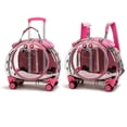 thumbnail image 4 of SHUO Y - Pet Trolley Case Clear Ventilation Holes Silent Wheels Convenient Portable Cats Dogs Backpack for Travel (Pink), 4 of 6