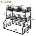 thumbnail image 2 of Harper & Bright Designs Triple Bunk Bed Twin over Twin over Full with Safety Guardrails, Metal Floor Bunk Bed Frame for Boys and Girls, Black, 2 of 11