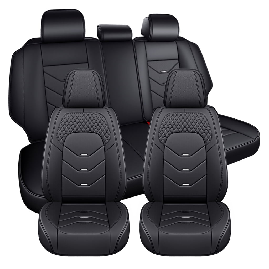 for Kia Niro 2020 Car Seat Cover Black Car Seat Covers Premium Leather 5 Seats Full Set Airbag Compatible Beautify Interior Airbag-Compatible