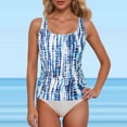 thumbnail image 2 of Ttongbb Women Tankini Tops Full Coverage Removable Pads Long Ruched Swimwear Tops Seaside Vacation Pool Bathing Suit Tops, 2 of 7