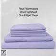 thumbnail image 2 of Elizabeth Samuel – Lavender King Size Bed Sheet Set 100% Bamboo - 15” Deep Pockets Soft, Cooling, and Machine Washable 6 pieces - 4 pillowcases, 1 flat sheet, 1 fitted sheet (Lavender, King), 2 of 7