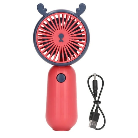 

Mini Fan Portable Stable Base Ergonomic Handle Rose Red Battery Operated Fan For Travel For Outdoor For Camping