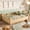 Natural, variant on HICOMILA Twin Size Floor Platform Bed with Full-Length Guardrails, Low Profile Bed Frame, No Box Spring Needed, White