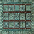 thumbnail image 1 of Ahgly Company Indoor Square Abstract Light Blue Modern Area Rugs, 3' Square, 1 of 4
