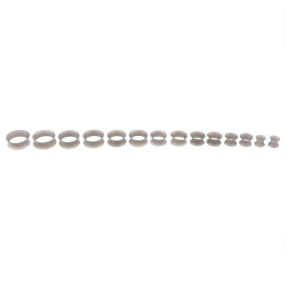 lionlar 14 Pièces Silicone Souple Oreillettes Tunnels Bouchons Civières Extenseur Bijoux Gris