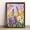 Tulip + Lavender, variant on 12x16in Framed Spring Floral Oil Painting Wood Print, Yellow Tulip & Cherry Blossom Wall Art for Living Room Bedroom Home Decor