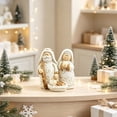 thumbnail image 4 of Lilixerw Christmas Nativity Figurine Cute Holy Family White Gold Baby Manger Tabletop Decor for Home Mantel Shelf Living Room Holiday Decoration, 4 of 6
