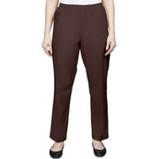 Alfred Dunner Womens  Soft Twill Mid-Rise Regular Fit Straight Leg Short Length Casual Pant