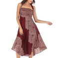 thumbnail image 4 of Jdlsppl Women's Boho Cover Up Skirt Summer Boho Printed Dress Swing A Line Fashion Casual Loose Elastic Waist Strapless Style2 Small-X-Large, 4 of 4