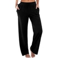 thumbnail image 1 of Pantalones boho palazzo de mujer, cintura alta, pierna ancha, estampado floral, estilo informal de verano con bolsillos, tallas S-XXL, 1 of 5
