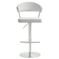 thumbnail image 2 of TOV Furniture Cosmo White Vegan Leather Barstool with Steel Frame, 2 of 7