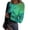 Green, variant on Womens Top Marble Fluid Print Long Sleeve Ribbed Shirts Fitted Tops Crew Neck Casual Soft Blouse Orange XXL