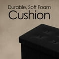 thumbnail image 4 of Lavish Home 30-inch Faux Leather Folding Storage Ottoman with Padded Lid (Black), 4 of 8
