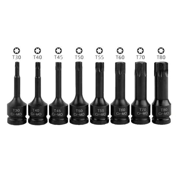 12in Drive Impact Torx Star Bit Socket Sets T30 T40 T45 T50 T55