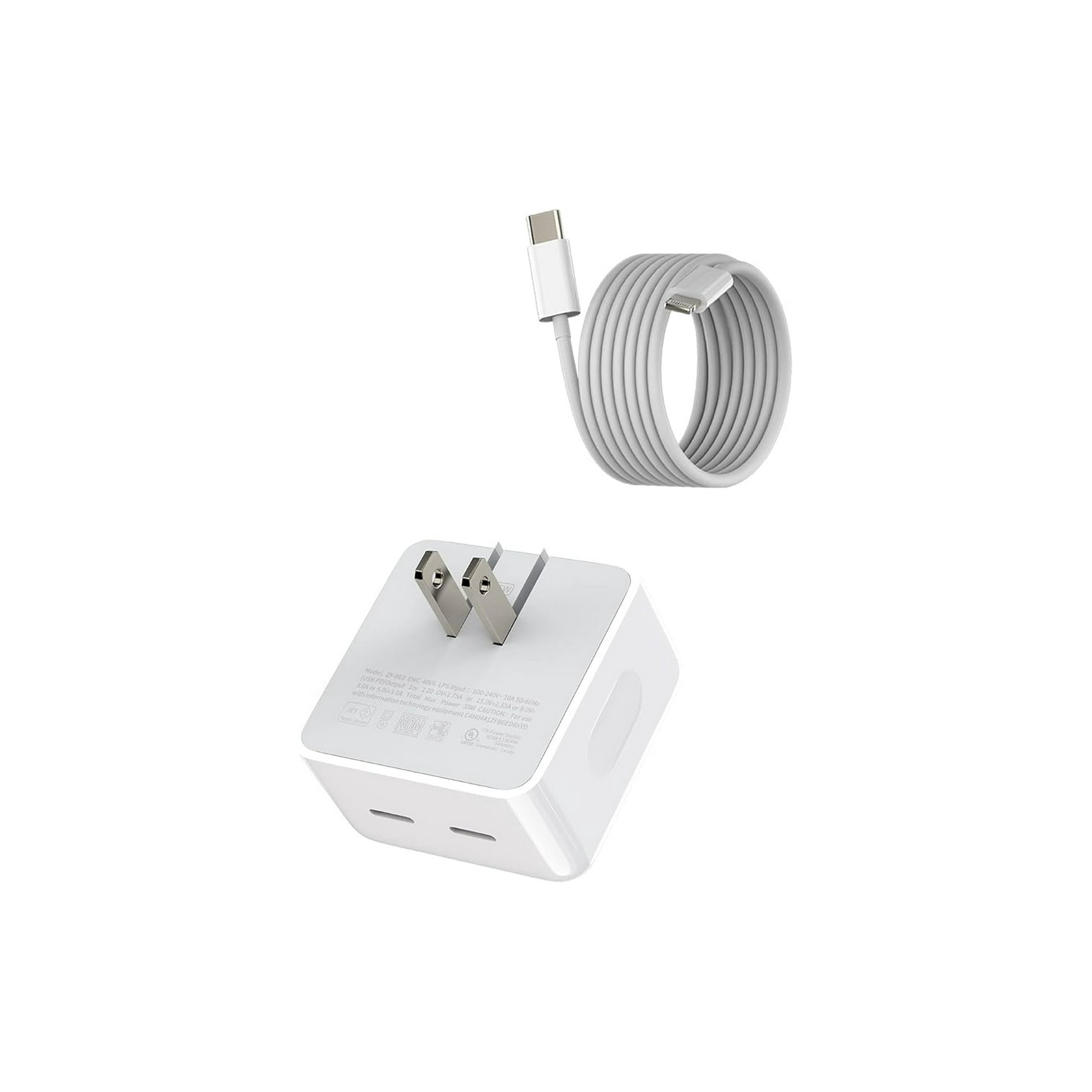 Apple MFi CERT] iPhone 15 pro max 15 PLUS Fast Charger 35W Dual