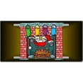 thumbnail image 1 of XMAS-02 Fireplace Santa Full Color License Plates, 1 of 1
