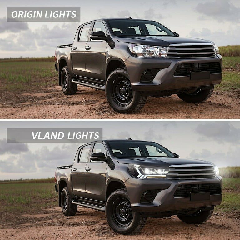 Tænke følgeslutning Forfølgelse LED Headlights for Toyota Hilux Vigo Revo 2015-2020（Not Fit for  GUN126,GUN122,GUN136) - Walmart.com