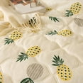thumbnail image 4 of Ohufall Cooling Comforter Yellow Pineapple Print Cotton Comforter Lightweight Quilt Breathable Washable Summer Bedding For Spring Fall Use, 4 of 6