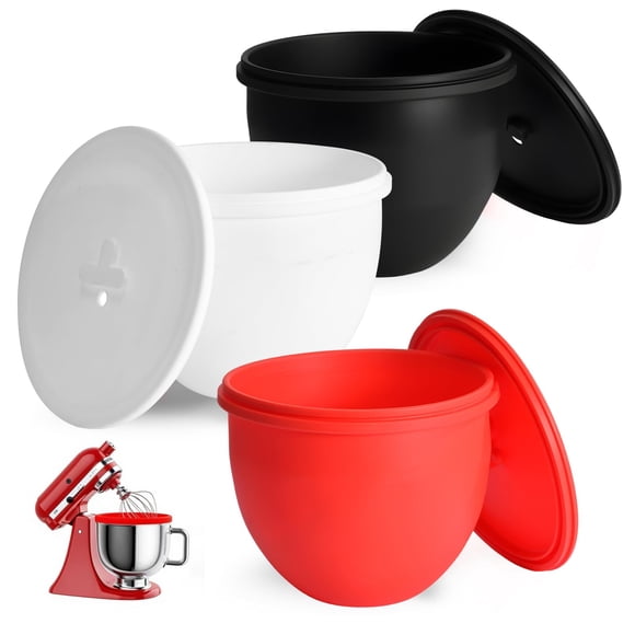 Forros de silicona para cuencos de 5 litros con tapas para batidora KitchenAid, paquete de 3