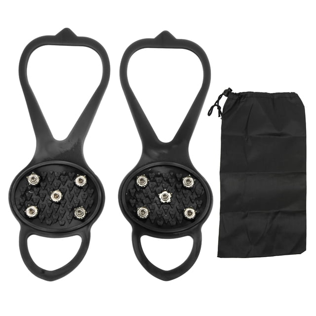 1 par/set antideslizante 5 dientes crampones agarre fuerte duradero 5 dientes invierno escalada zapatos cubierta negro S (24-34) YUNYI BRAND Deportes