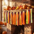 thumbnail image 2 of PSVFUJZ Multicolor Ribbon Garland , Fabric Banner Hanging Decor, DIY Assembled Fall Tassel Streamer for Halloween Thanksgiving Autumn Fireplace Porch Home Party Decoration(Multicolor1), 2 of 9