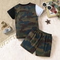 thumbnail image 6 of Baby Sport Outfits Toddler Boys Short Sleeve Color Block Camouflage Prints T Shirt Tops Shorts Pants Set, 6 of 8