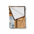 thumbnail image 2 of Mountain Soft Flannel Fleece Blanket, Mountain and Sky View Wooden Shuttered Window Room on Top of the Hills Nature Look, Cozy Plush for Indoor and Outdoor Use, 60" x 80", Multicolor, by Ambesonne, 2 of 6