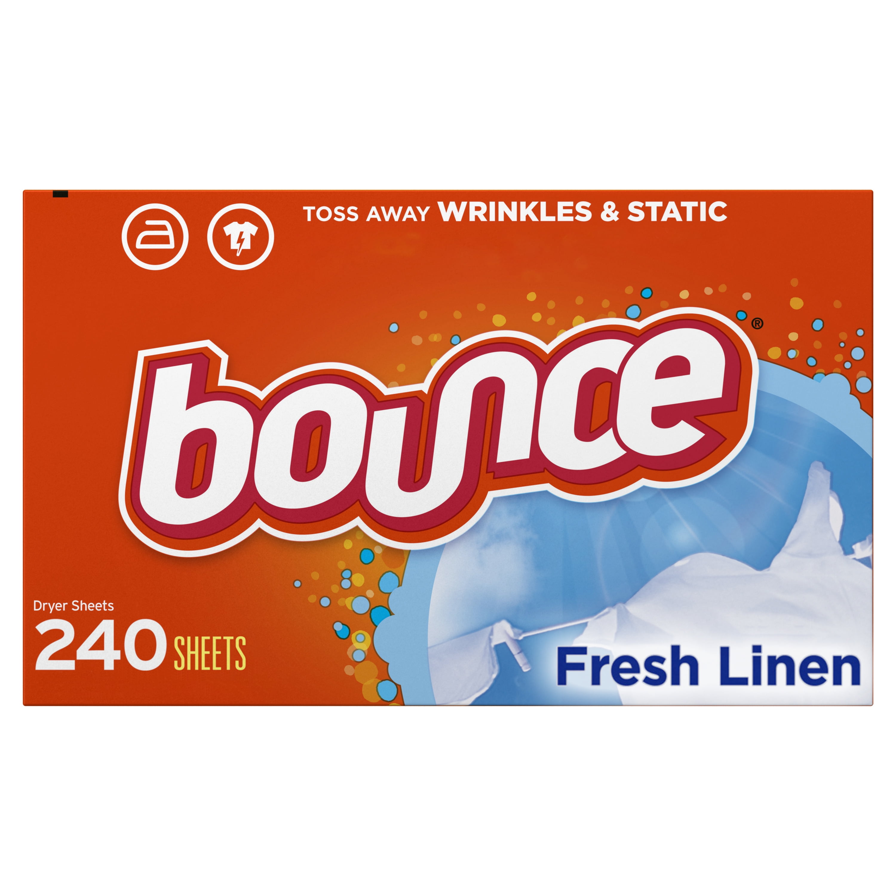 Bounce Fresh Fabric Softener Dryer Sheets, Linen Scented, 240 Ct