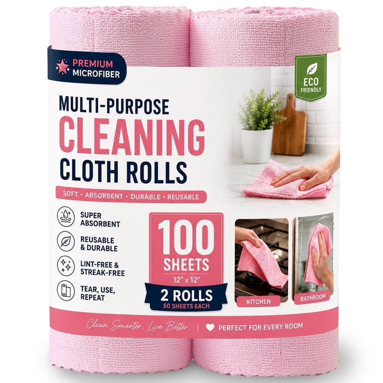 Jessy Home Reusable Microfiber Cleaning Cloths, 100 Sheets photo 1