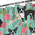 thumbnail image 3 of Boston Terrier Floral Flowers Shower Curtain 36"x72" ,Bathroom Decorative Shower Curtains Set with 12 Hooks,Modern Waterproof Washable Shower Curtain, 3 of 6